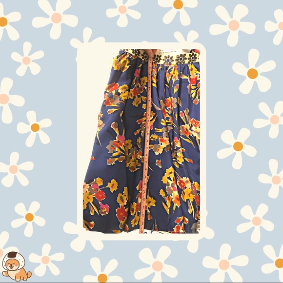 SOLD- Anthropologie Edme and Esyllte Goldfield Floral Silk Skirt - Picture 10 of 15